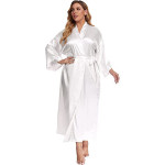 Women's Plus Size Long Satin Plus Size Long Silk Sleepwear